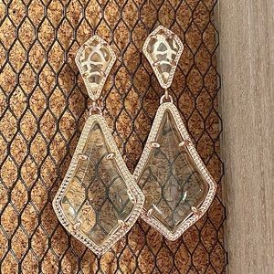 Kendra Scott Rose Gold Clear Glass Alexa Drop Earrings